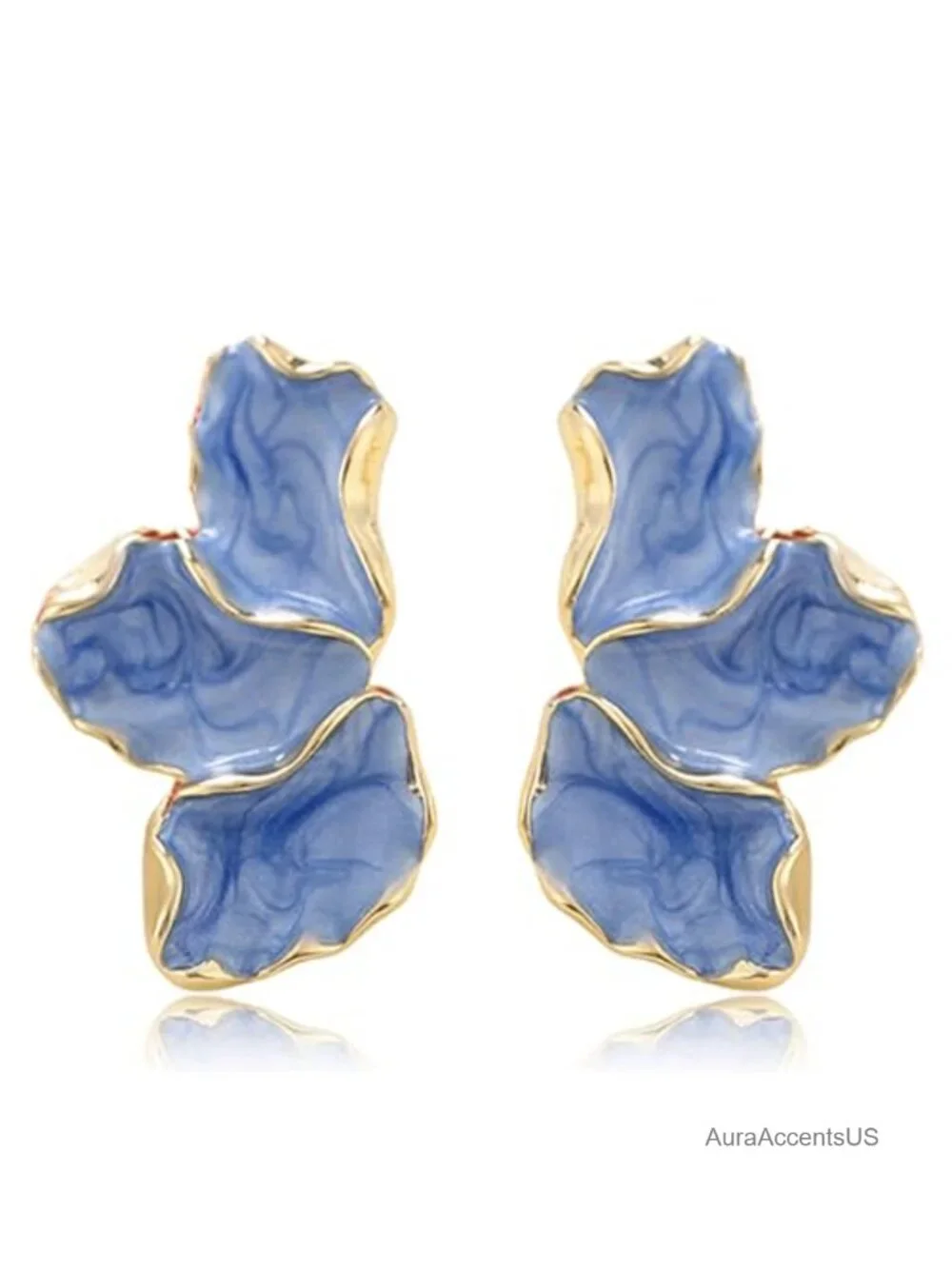 Irregular Petal Flower Dangle Earrings Bohemian Statement Jewelry for Women